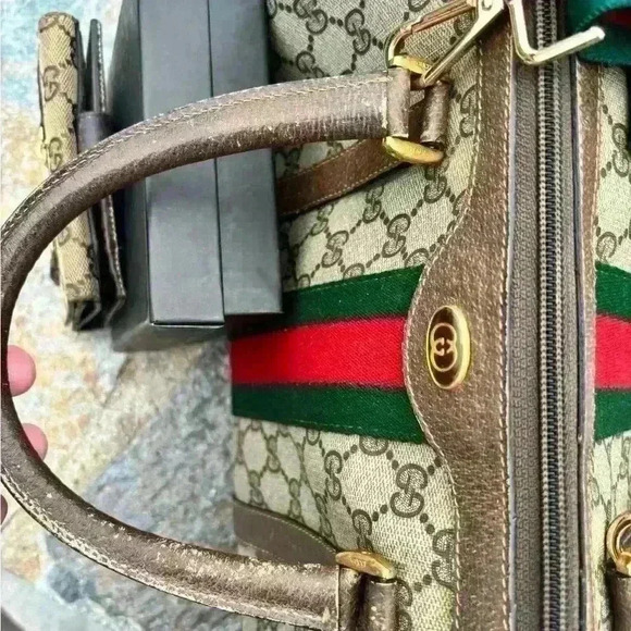 Rare Vintage Gucci bundle. Gucci web supreme Boston bag w/ Wallet “ One of One” - Picture 8 of 16